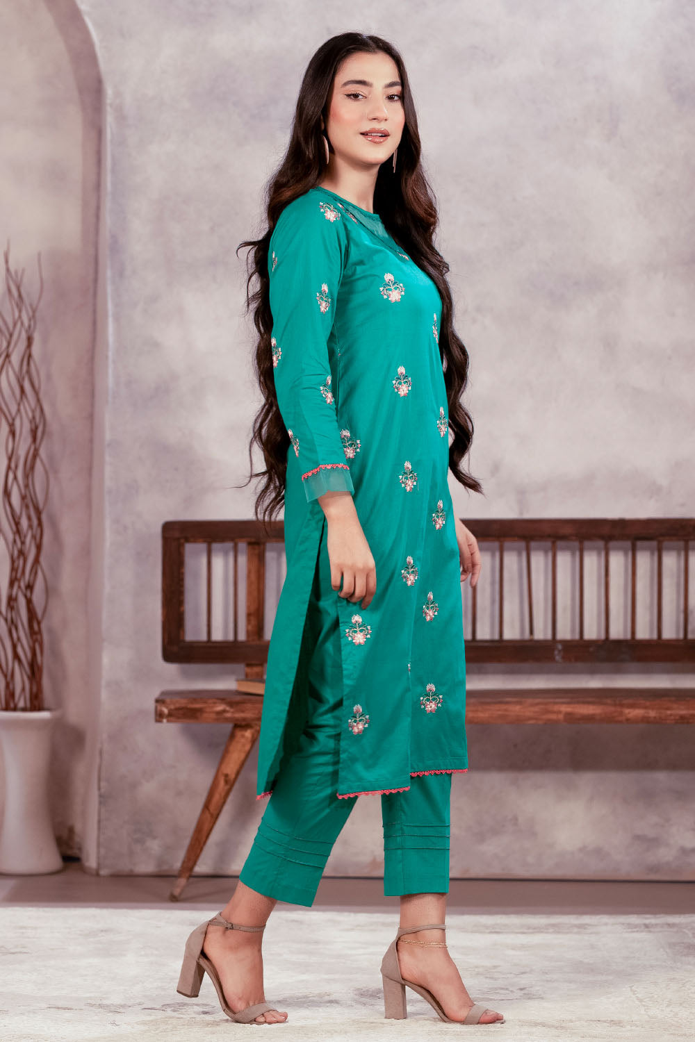 Embroidered 2pc Suit - 2744