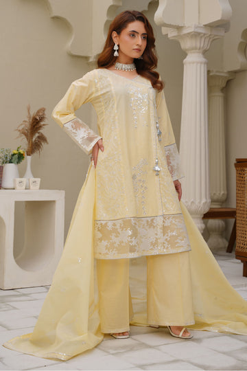 Embroidered Cotton Angrakha Suit - 2760