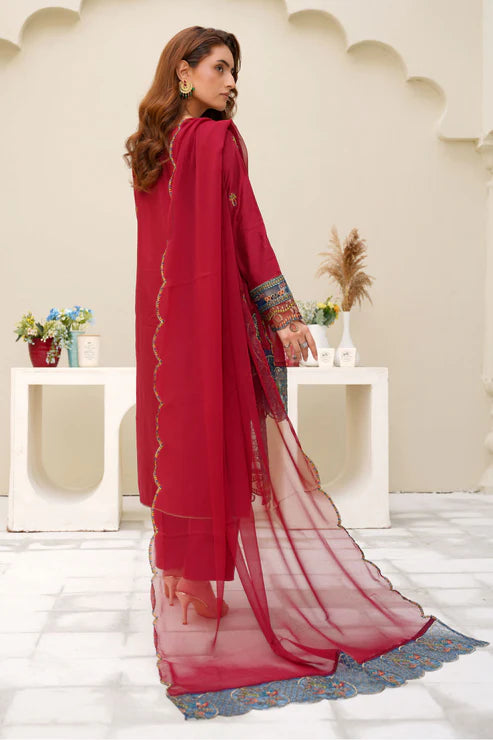 Embroidered Viscose Suit-2769