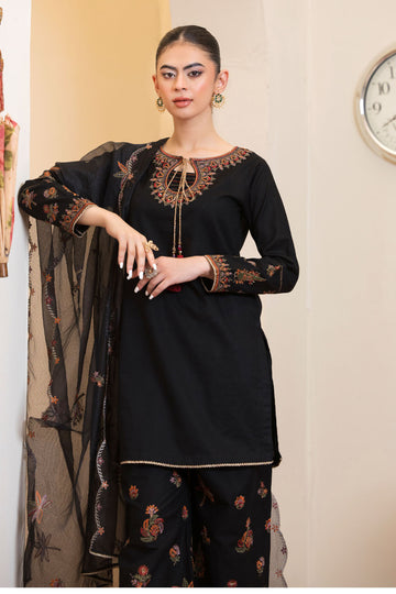 Embroidered Cotton Suit - 7059