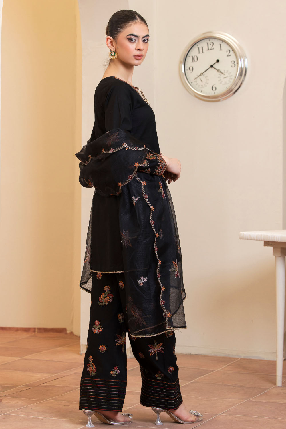 Embroidered Cotton Suit - 7059