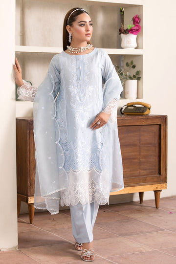 Embroidered Cotton Suit - 7072