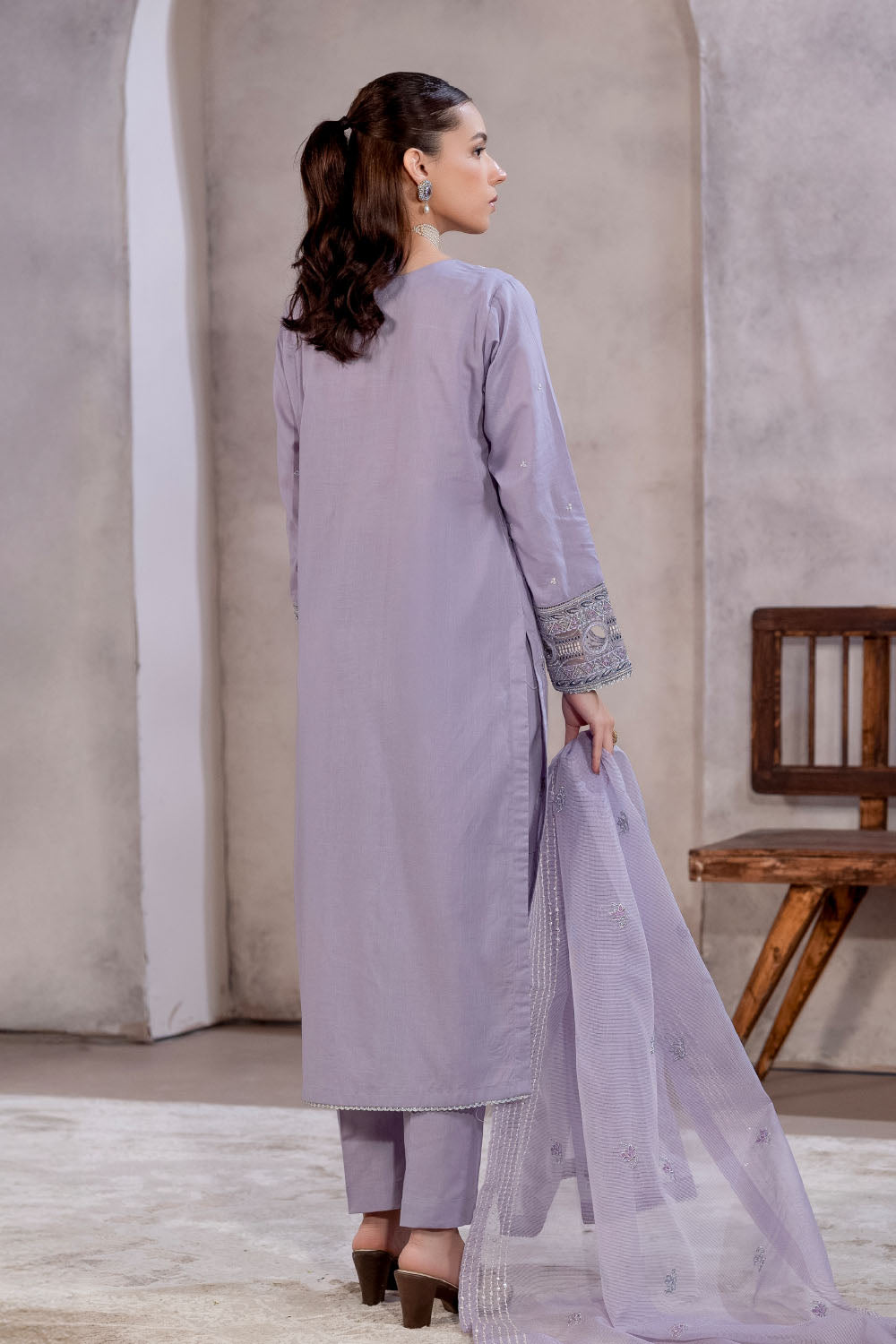 Embroidered Cotton Lawn Suit-2746