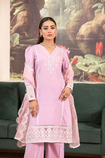 Embroidered Cotton Suit - 7074